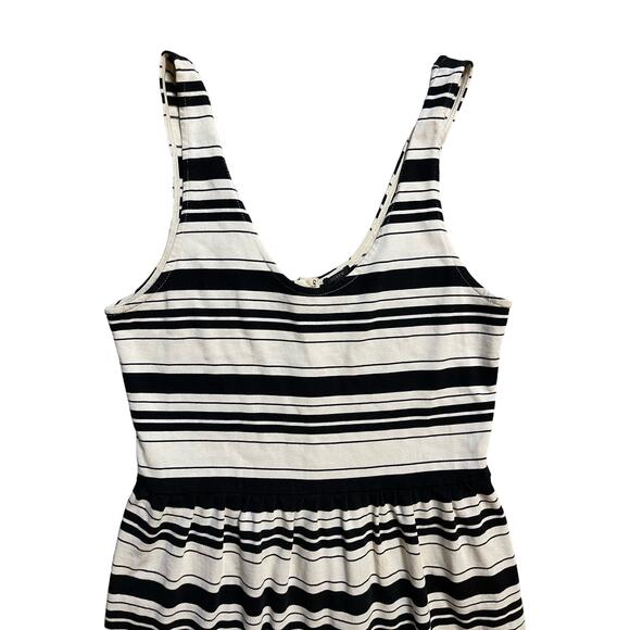 J Crew Black/Ivory Striped‎ Villa Dress Button Back Dress Size Small - Picture 5 of 10